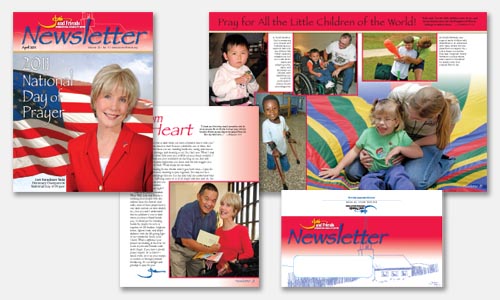 graphic design sample: patriotic newsletter design