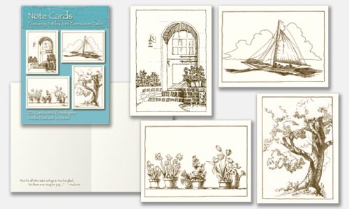 Graphic design sample: notecard designs