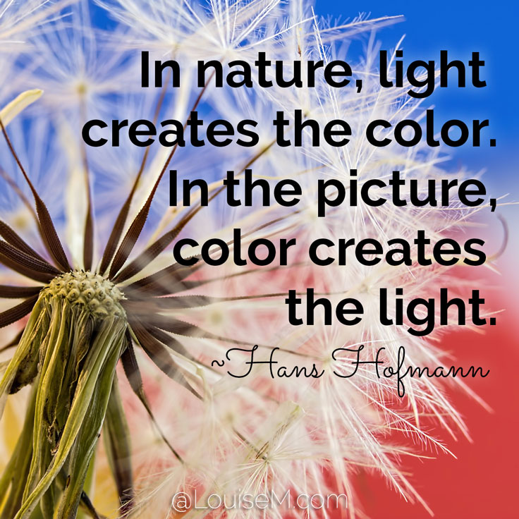 In nature, light creates the color. In the picture, color creates the light. ~Hans Hofmann