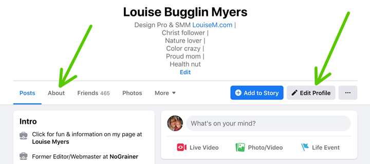Captura de pantalla del paso uno para agregar una página de fans al perfil de Facebook.