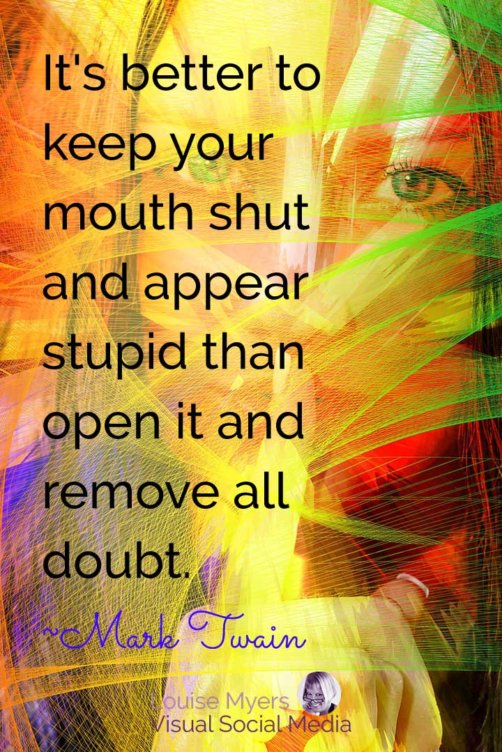 mark twain quote graphic: keep your mouth shut