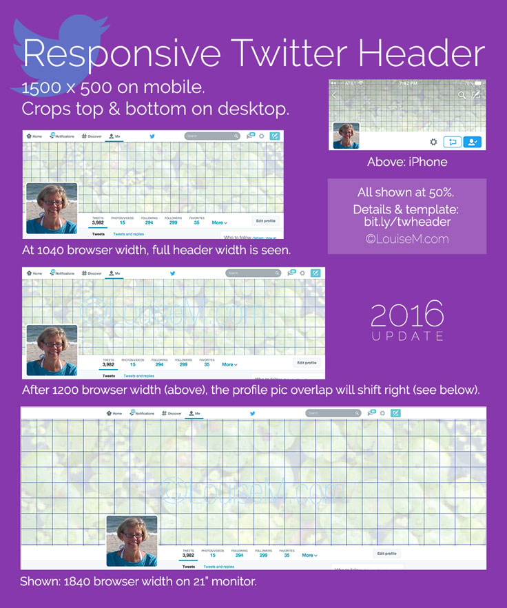 Responsive Twitter Header Size and Template 2017