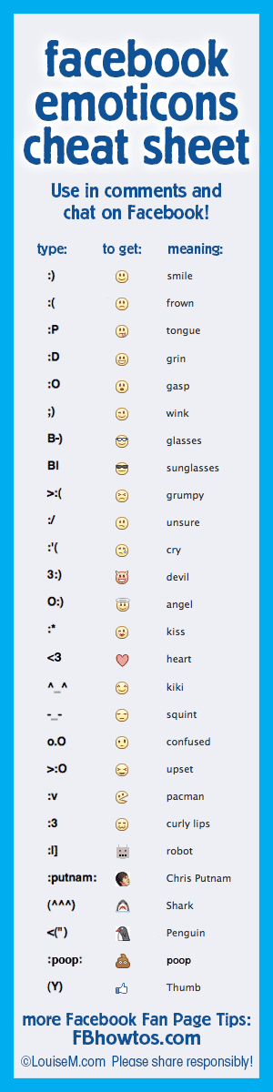 Emoticonos de Facebook Lista completa para comentarios