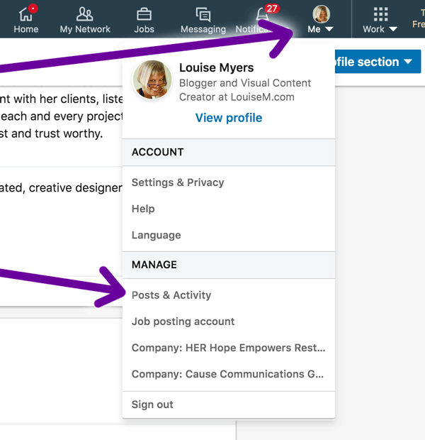 how to find linkedin on post analytics.