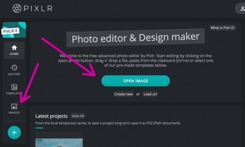 open pixlr editor online