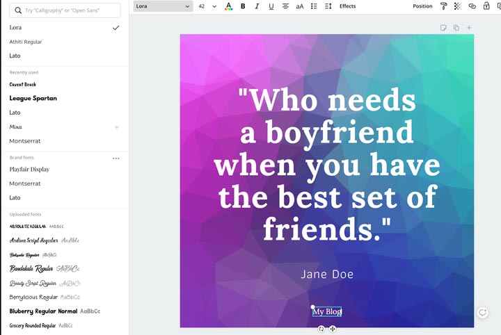 Add Your Name or URL in Canva