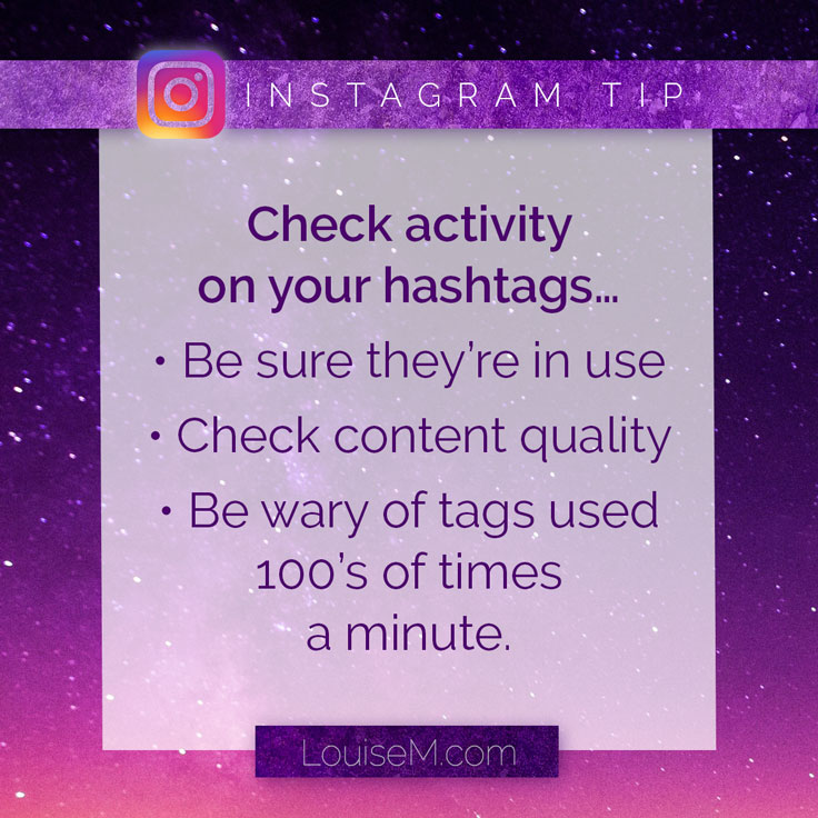 instagram tip check the activity level on your hashtags click thru to blog to - tags that will get you followers and likes on instagram