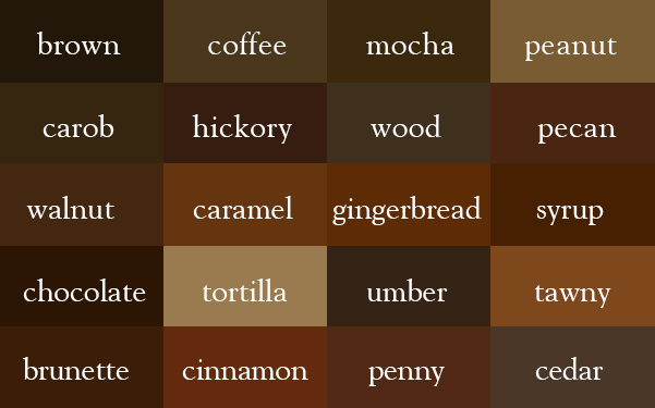 20 color names for brown