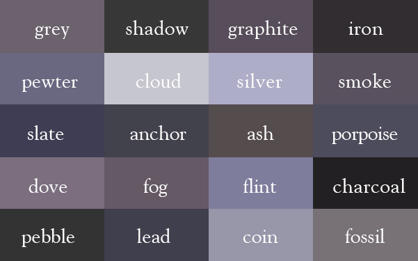 Cool Color Thesaurus 240 Color Names On An Infographic - cool gaming names that are not in use