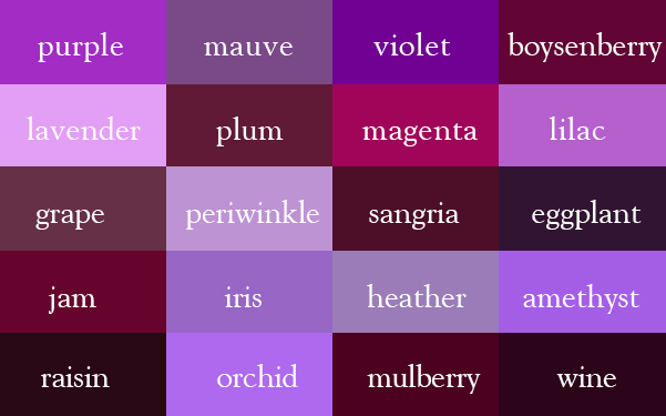 These 240 Color Names Make The Best Color Thesaurus - names for roblox colors