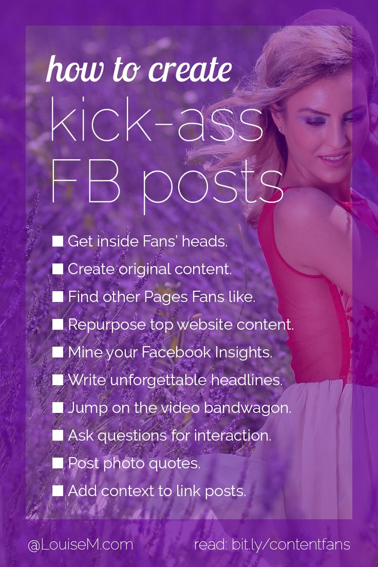 Create Facebook Content Fans Love checklist purple