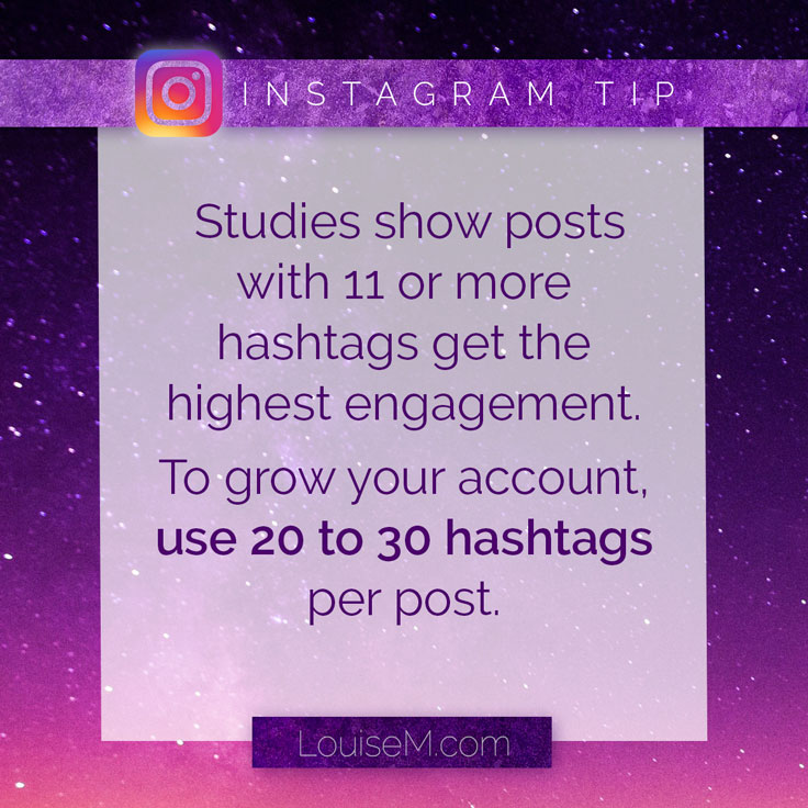 #TipTuesday example: Use more hashtags on Instagram to grow your account.
