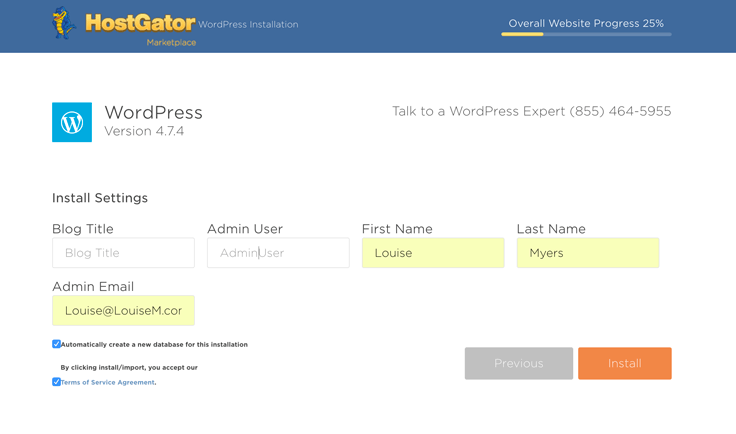 how to install wordpress on hostgator