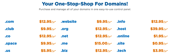 what a domain name costs