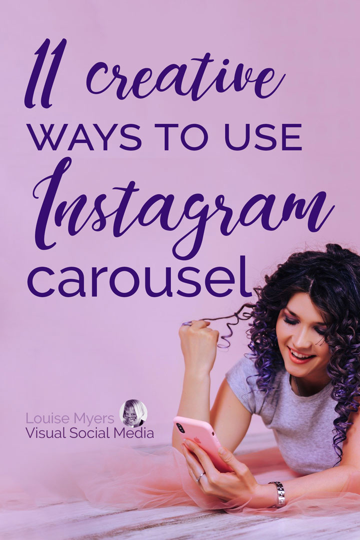 ways to use instagram carousel pin image of girl using phone