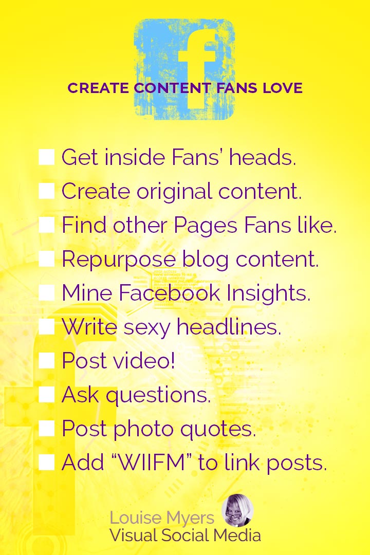 How to Create Facebook Content Fans Love checklist