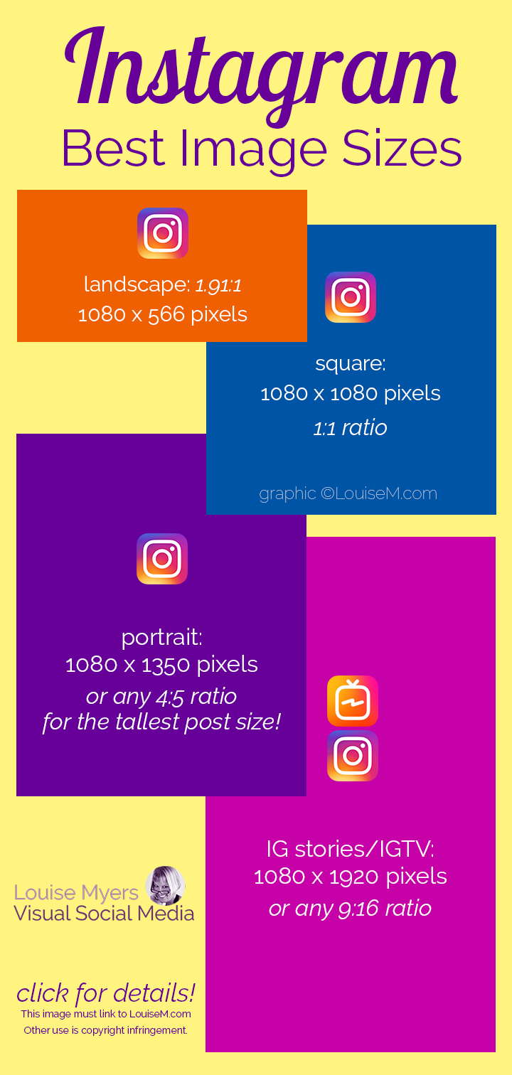 Best Instagram image size infographic