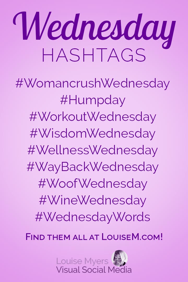 Wednesday hashtags cheat sheet