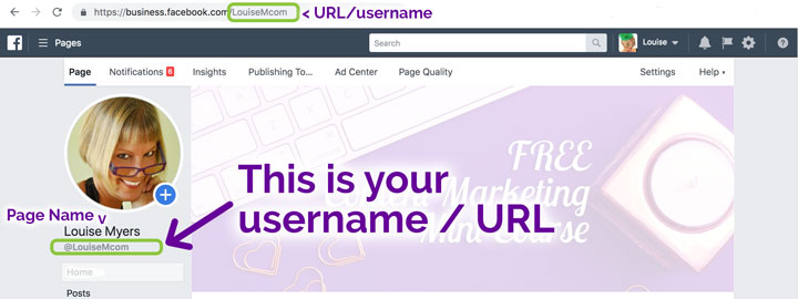 Your Facebook Page URL is a customizable part of your web address