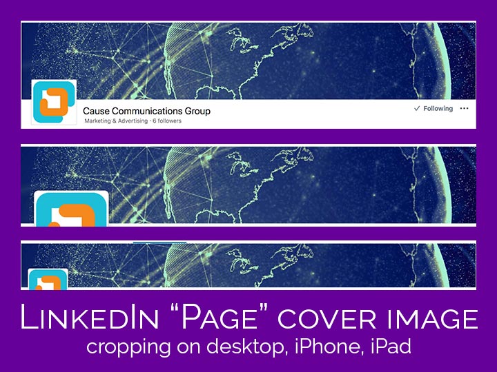 LinkedIn Page cover image cropping by device