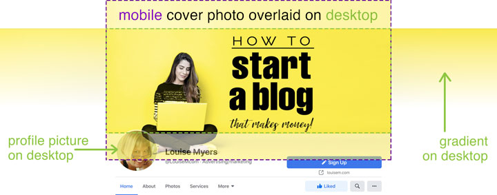 mobile to desktop cover photo crop in New Facebook