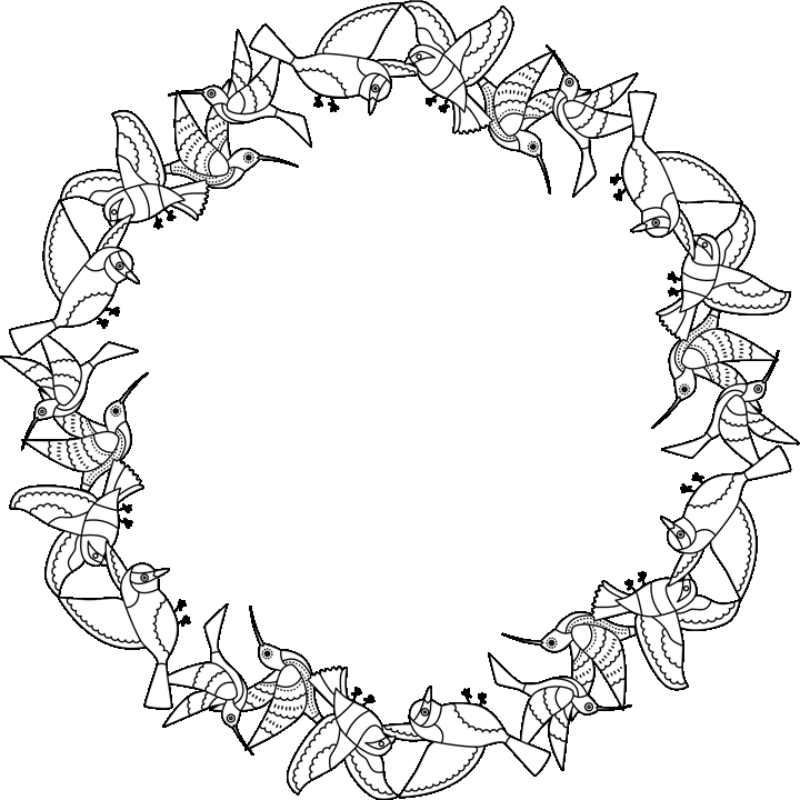 sample of free coloring page of birds frame design