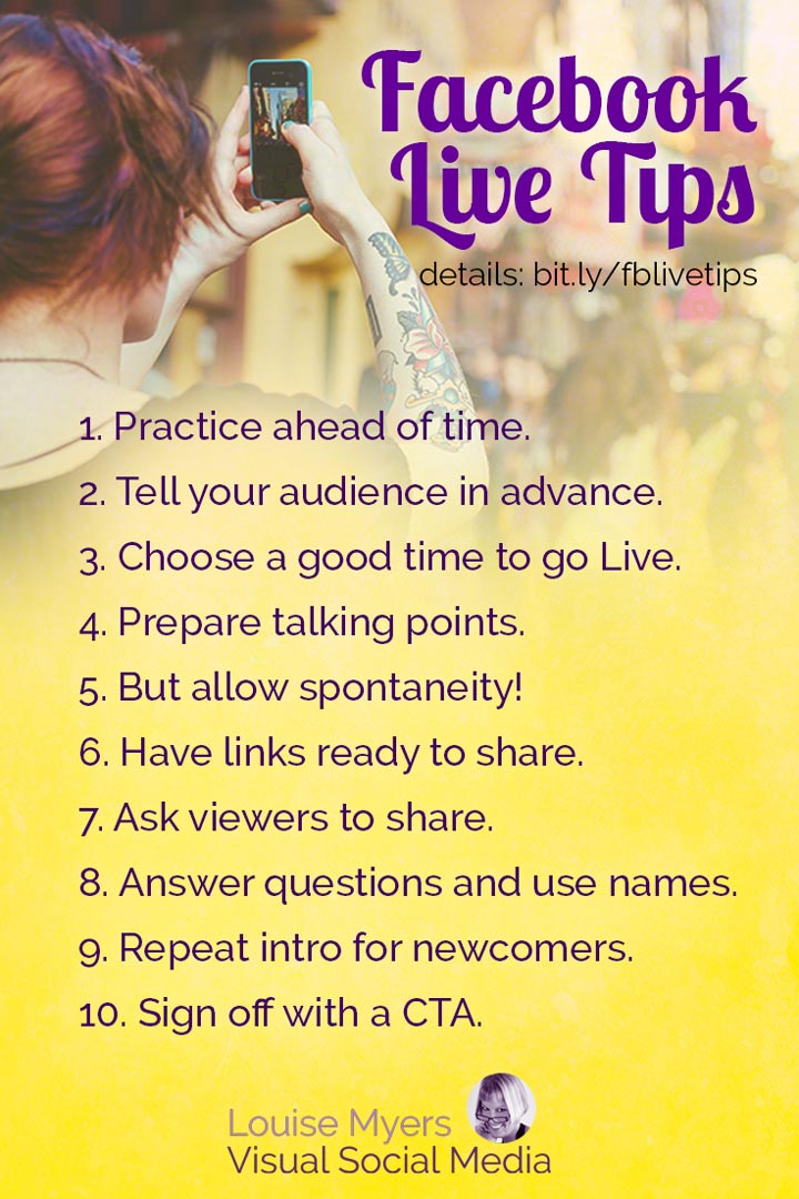 Facebook Live Tips infographic