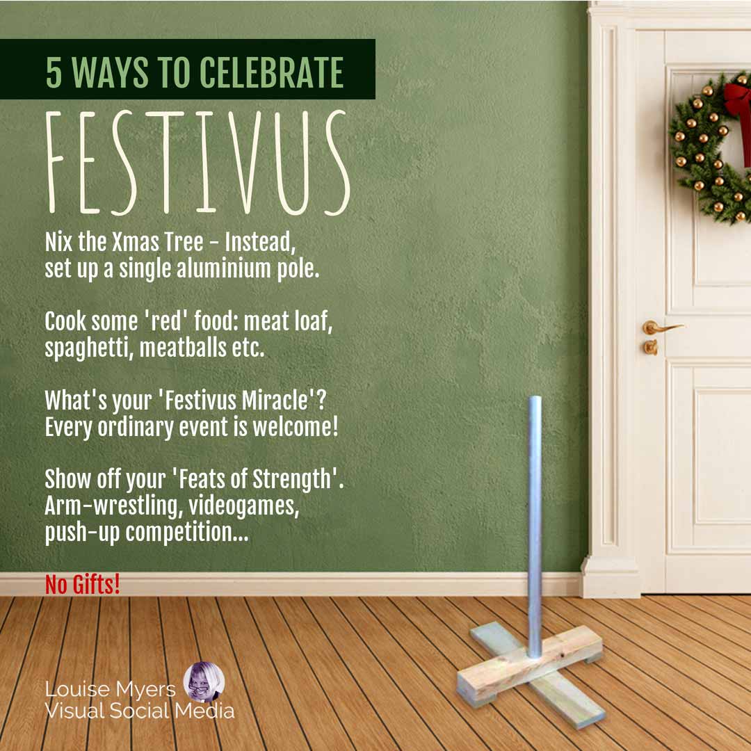 bare pole in room with no furniture explains 5 ways to celebrate festivus.