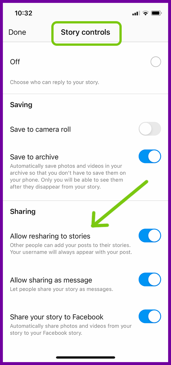 screenshot to prevent your content being reused in others’ Stories
