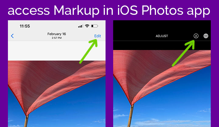 access markup in ios photos app 2022.