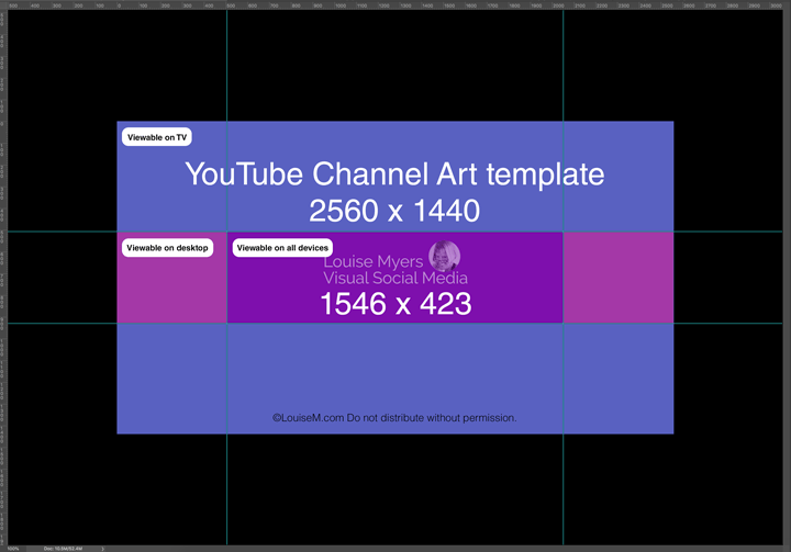 setting guides for the channel art template in photoshop.