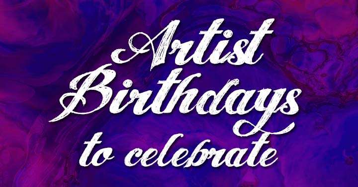 artist birthdays purple header image.