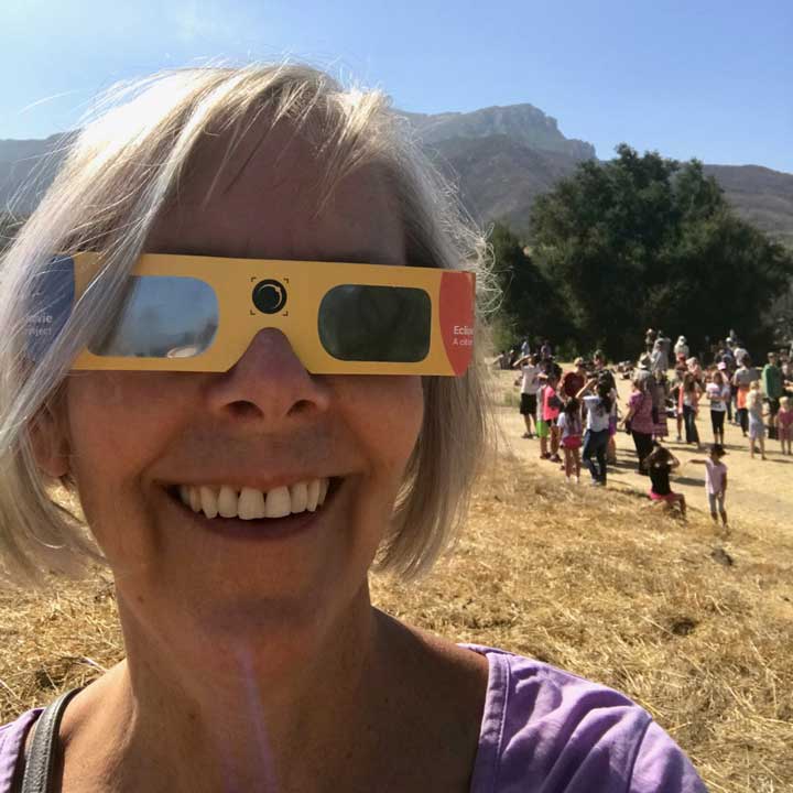 Selfie at solar eclipse event.