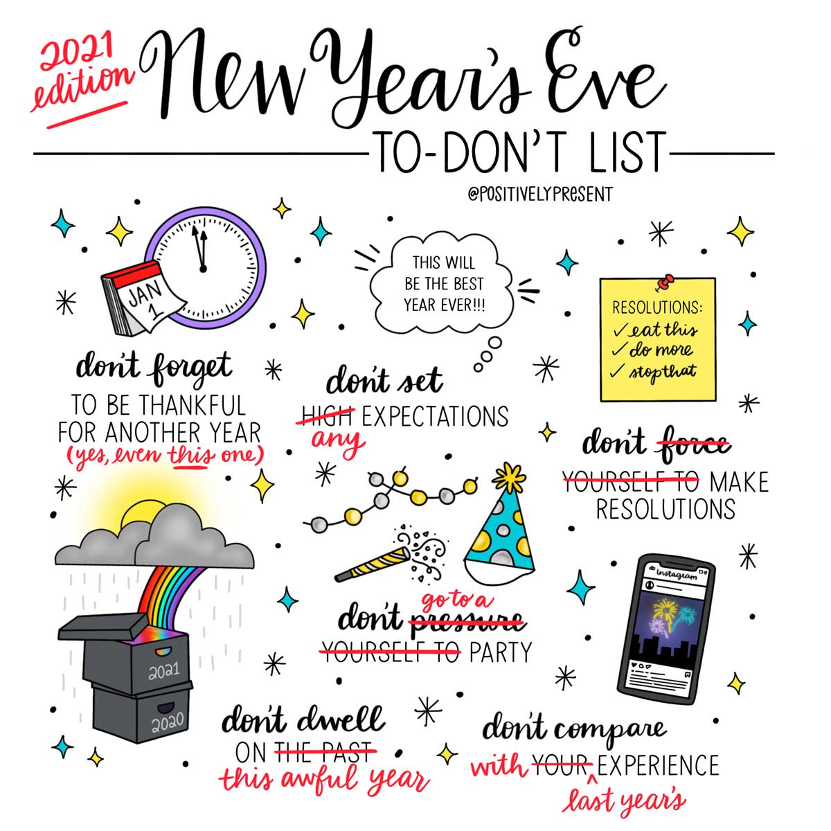 News Year’s Eve don't list illustration.
