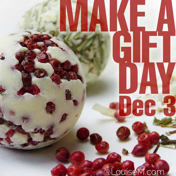 december 3 holiday make a gift day showing bath balls.
