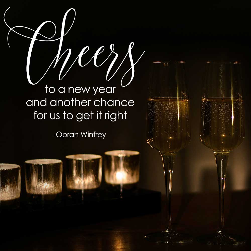 a new year a new chance to get it right quote on candlelit photo.