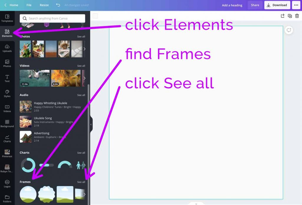 How To Put A Photo In A Frame On Canva