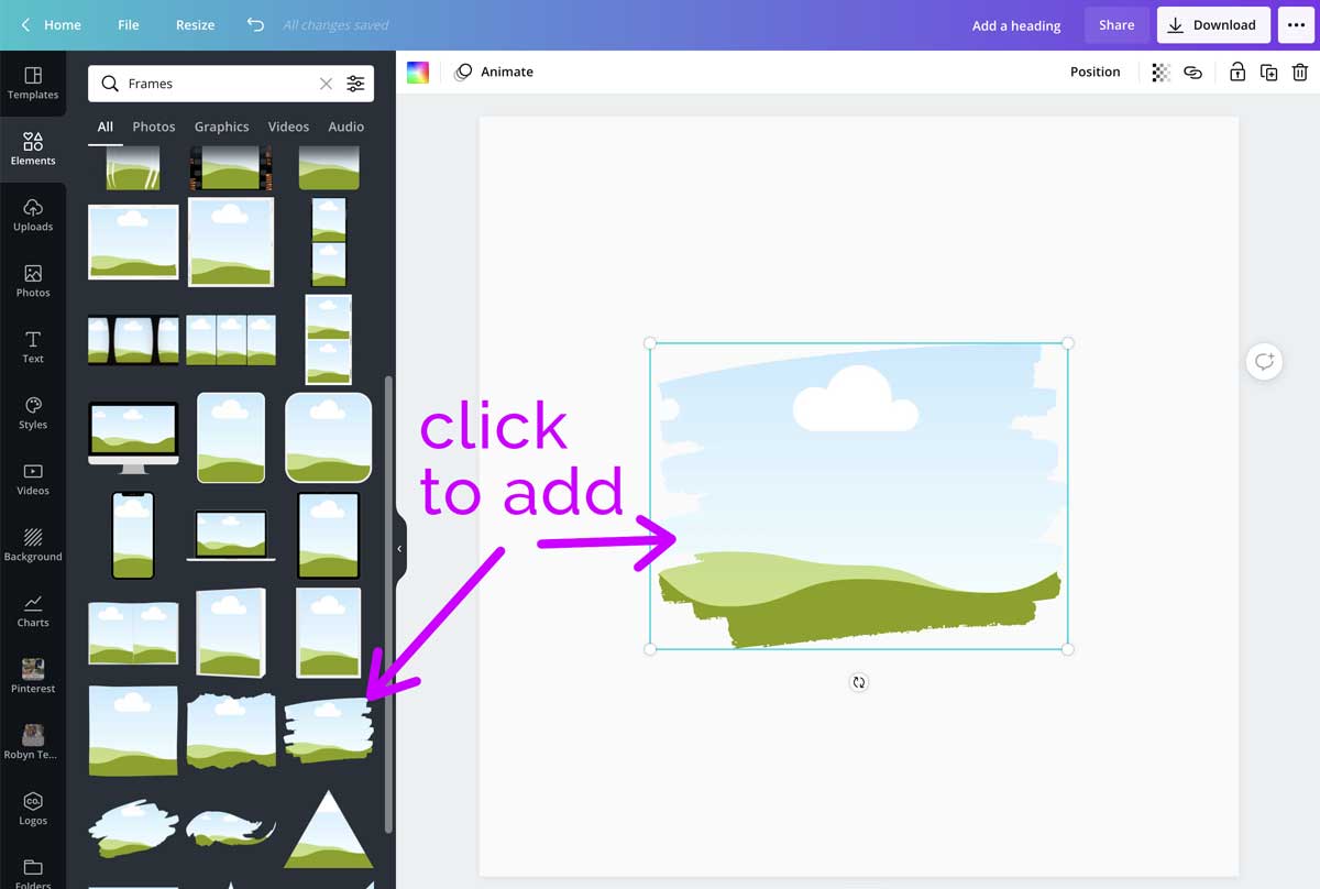 How To Put A Frame On A Picture In Canva