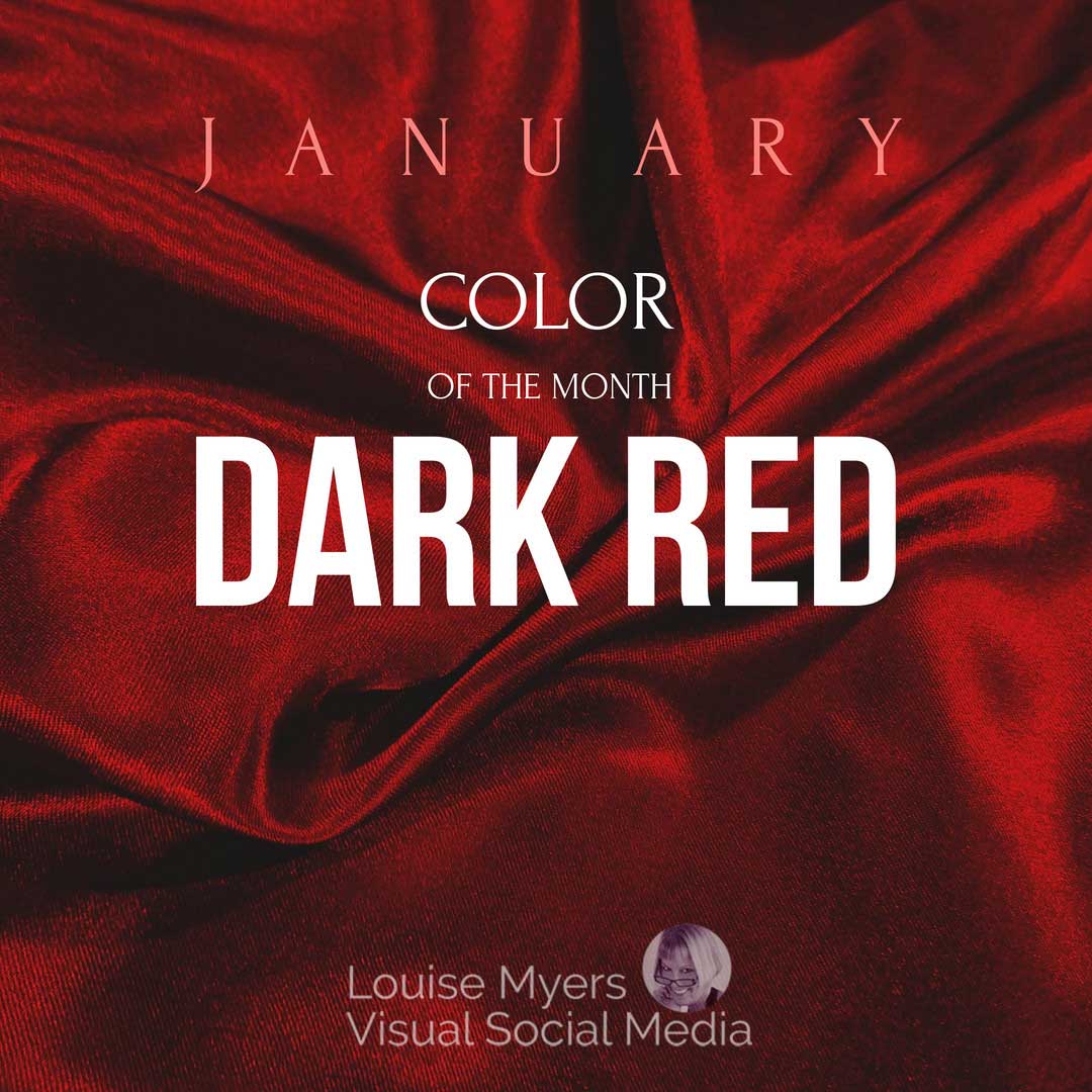 garnet color sating with words, january color of the month is dark red.