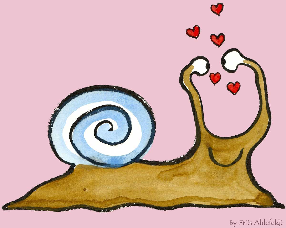 self love snail illustration.