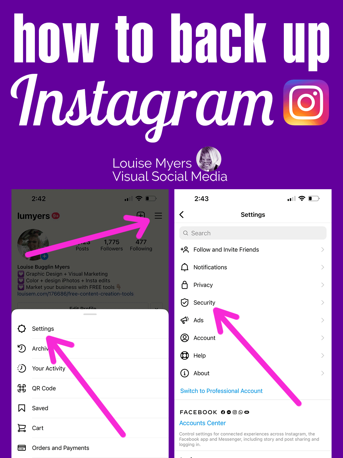 How to back up your Instagram profile screenshots.