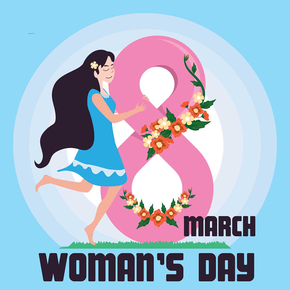 social media graphic for march 8 holiday womens day. 