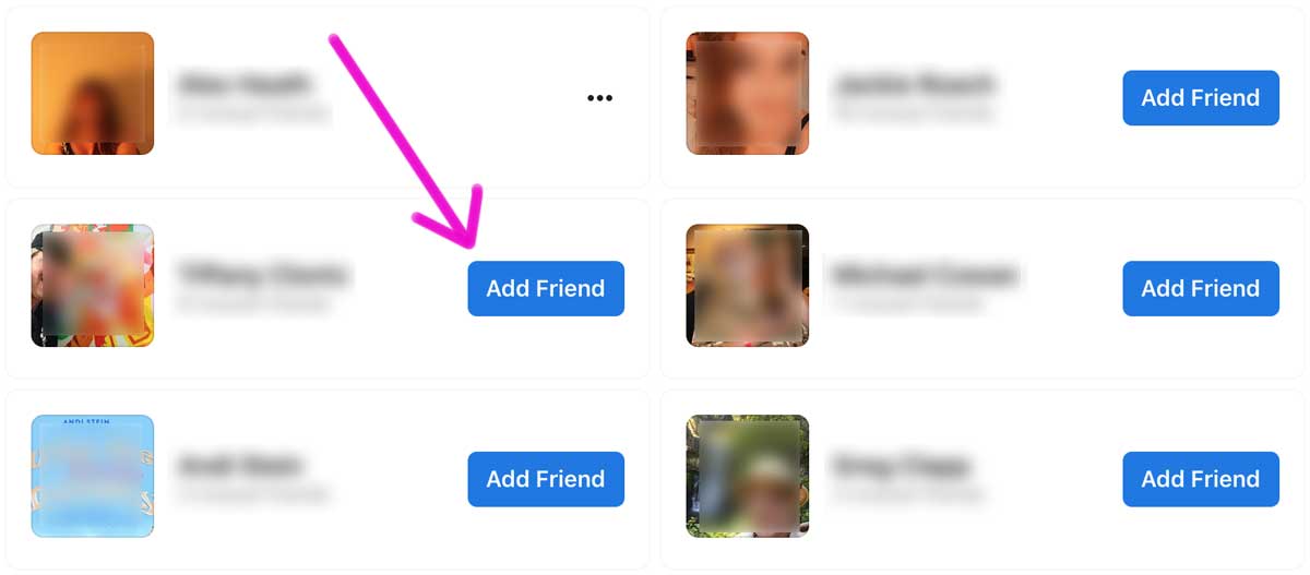 list of friend's friends shows how to add from here.