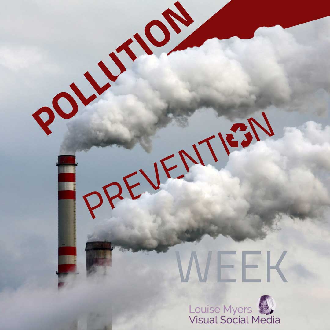 factory chimneys spouting smoke says pollution prevention week/