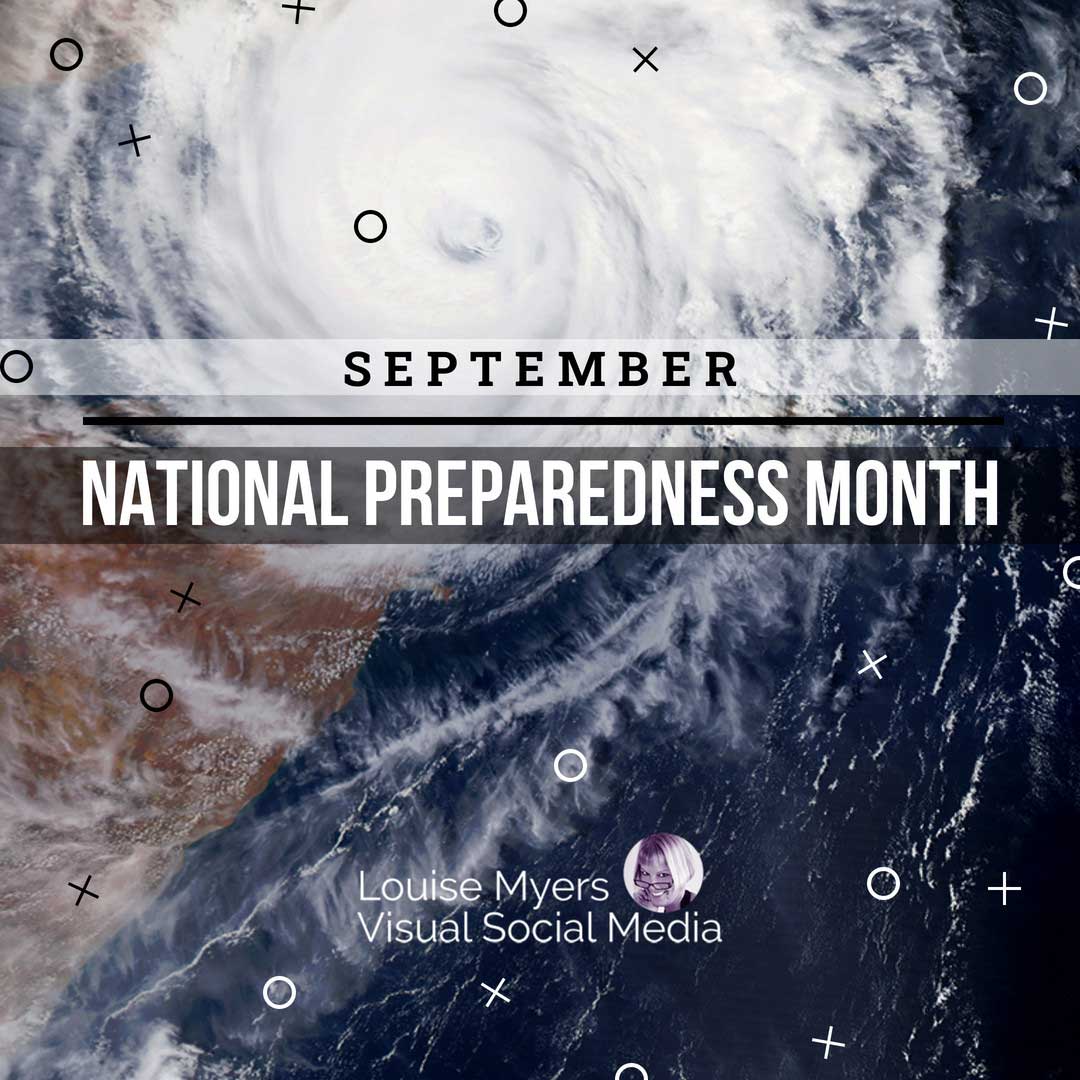 weather photo of hurricane says september is national preparedness month.