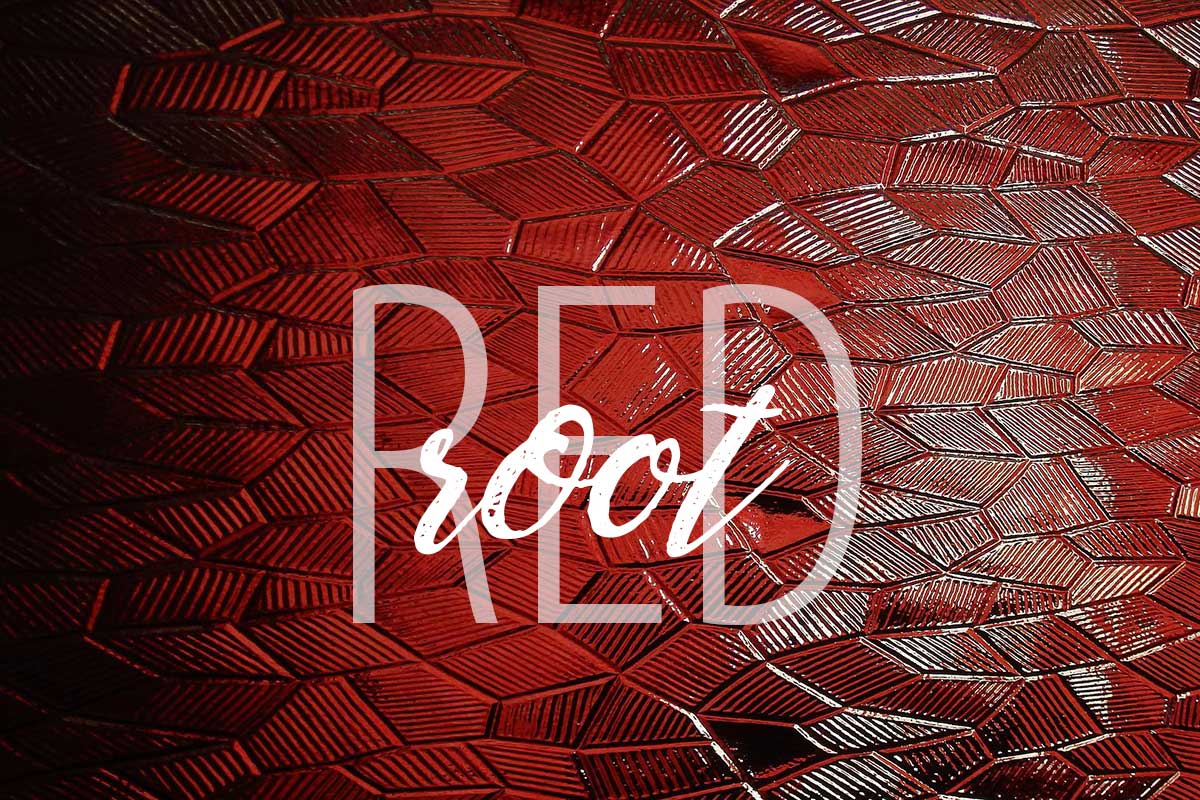 garnet red crystal background says red root.