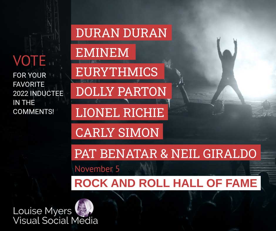 rock group on smoky stage ask who would you induct into the rock and roll hall of fame.