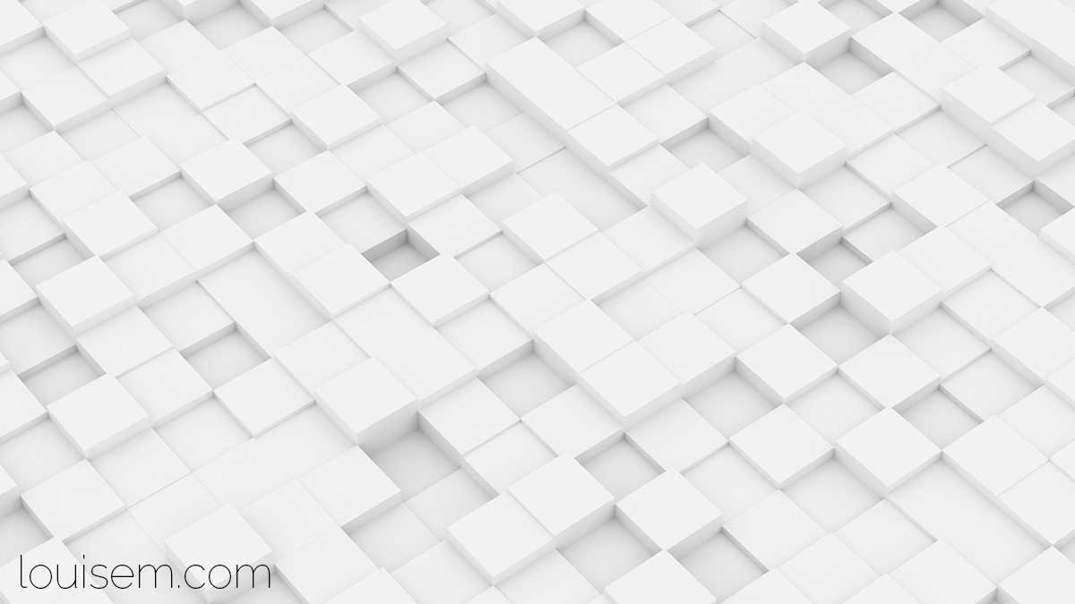an orderly pattern of white cubes.