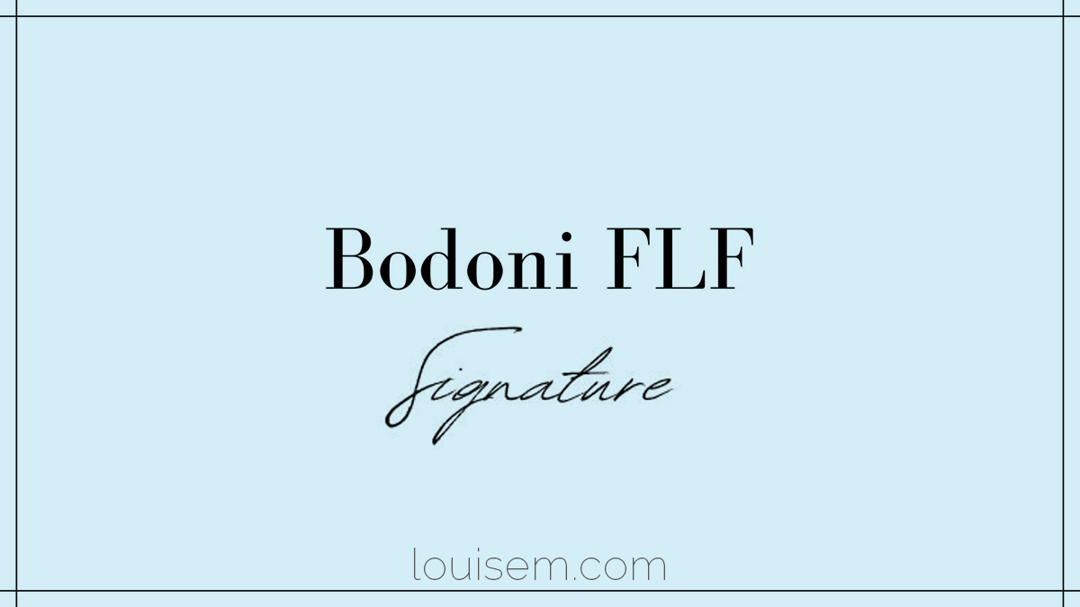 canva font combo Bodoni FLF and Signature.