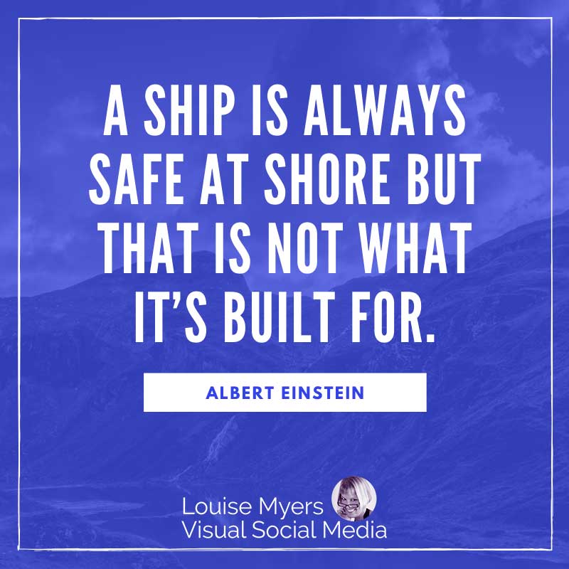 blue quote image says a ship is safe at shore but not what its for.